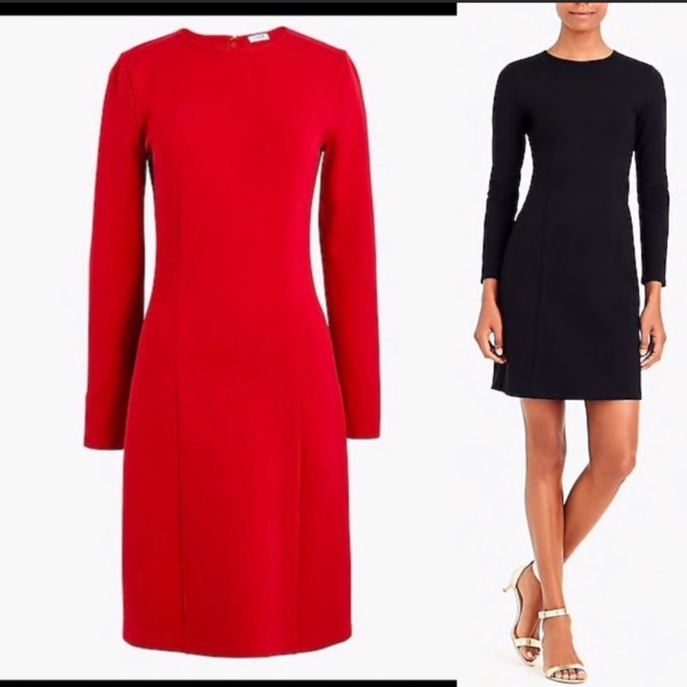 NWT J.Crew red dress, long sleeves, size 2.